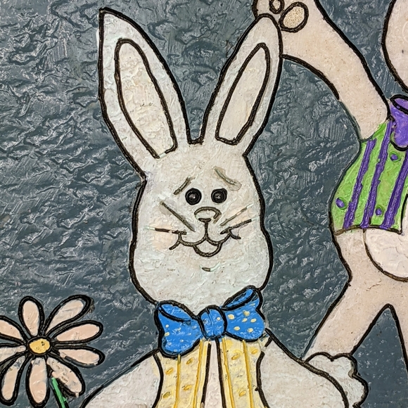 Oval Hanging Shale Rock Happy Easter Sign - Picture 4 of 9